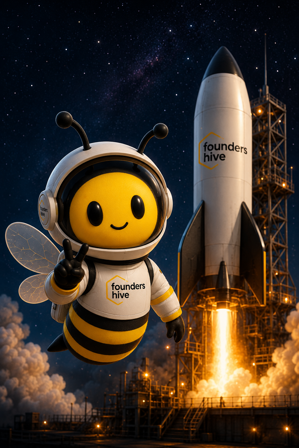 Hivey — Founders Hive mascot